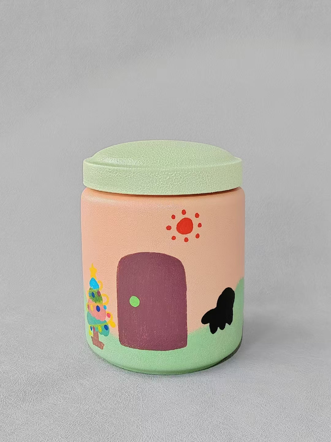 Customized Hand-Painted Ceramic Pet Urn – Unique Pet Souvenirs, Memorial Jar for Beloved Pets