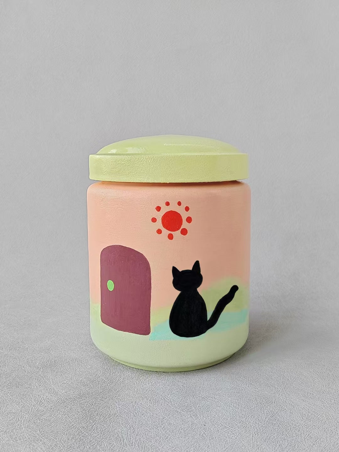 Customized Hand-Painted Ceramic Pet Urn – Unique Pet Souvenirs, Memorial Jar for Beloved Pets