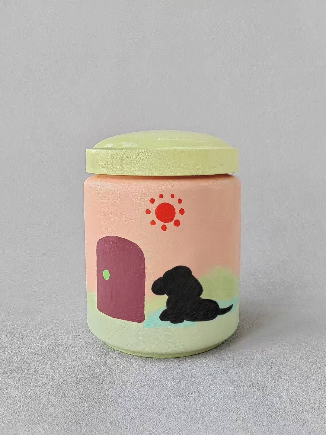 Customized Hand-Painted Ceramic Pet Urn – Unique Pet Souvenirs, Memorial Jar for Beloved Pets