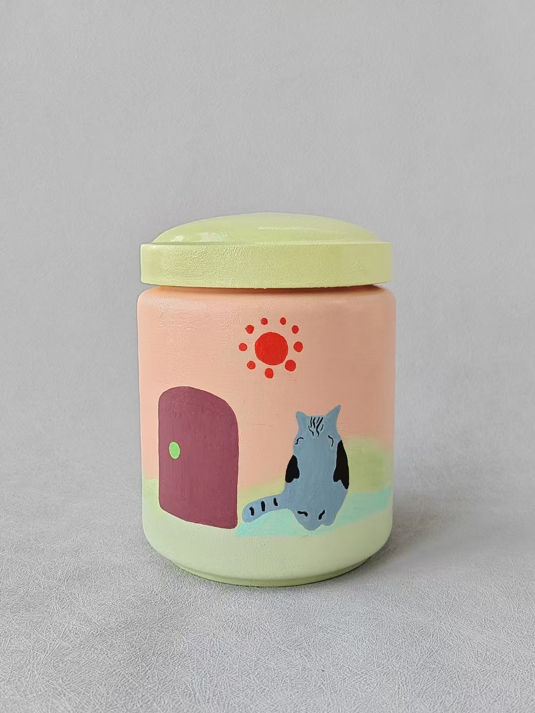 Customized Hand-Painted Ceramic Pet Urn – Unique Pet Souvenirs, Memorial Jar for Beloved Pets