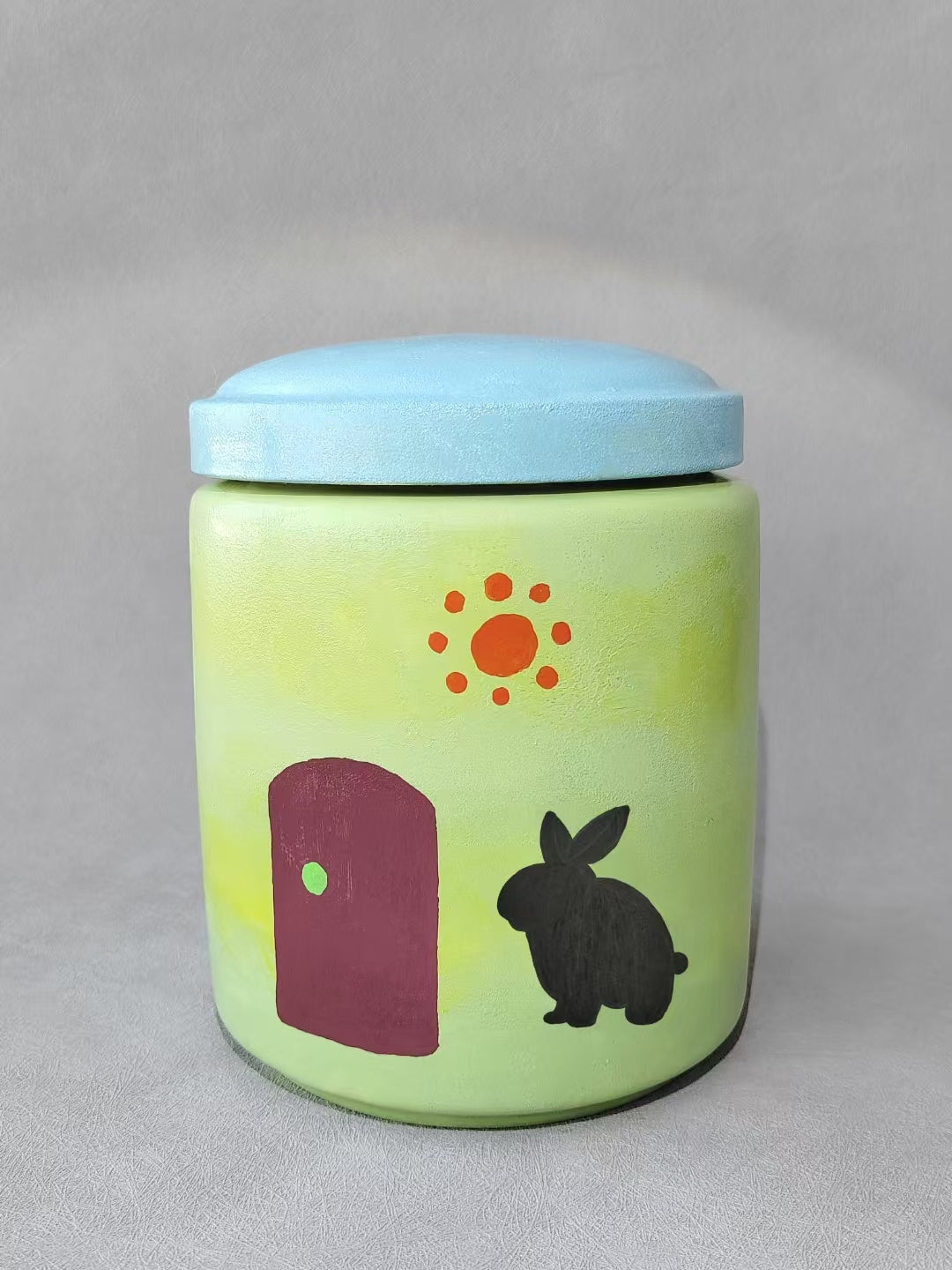 Customized Hand-Painted Ceramic Pet Urn – Unique Pet Souvenirs, Memorial Jar for Beloved Pets