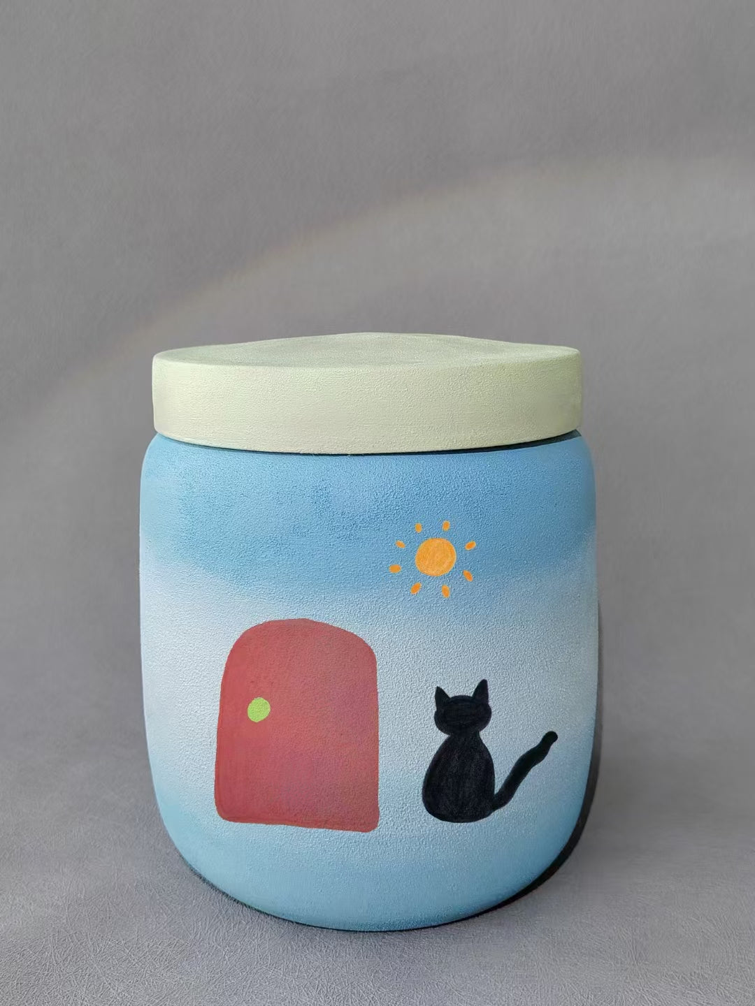 Customized Hand-Painted Ceramic Pet Urn – Unique Pet Souvenirs, Memorial Jar for Beloved Pets