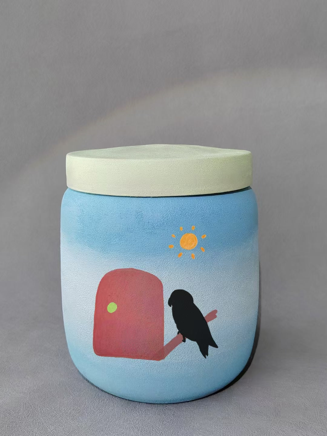 Customized Hand-Painted Ceramic Pet Urn – Unique Pet Souvenirs, Memorial Jar for Beloved Pets