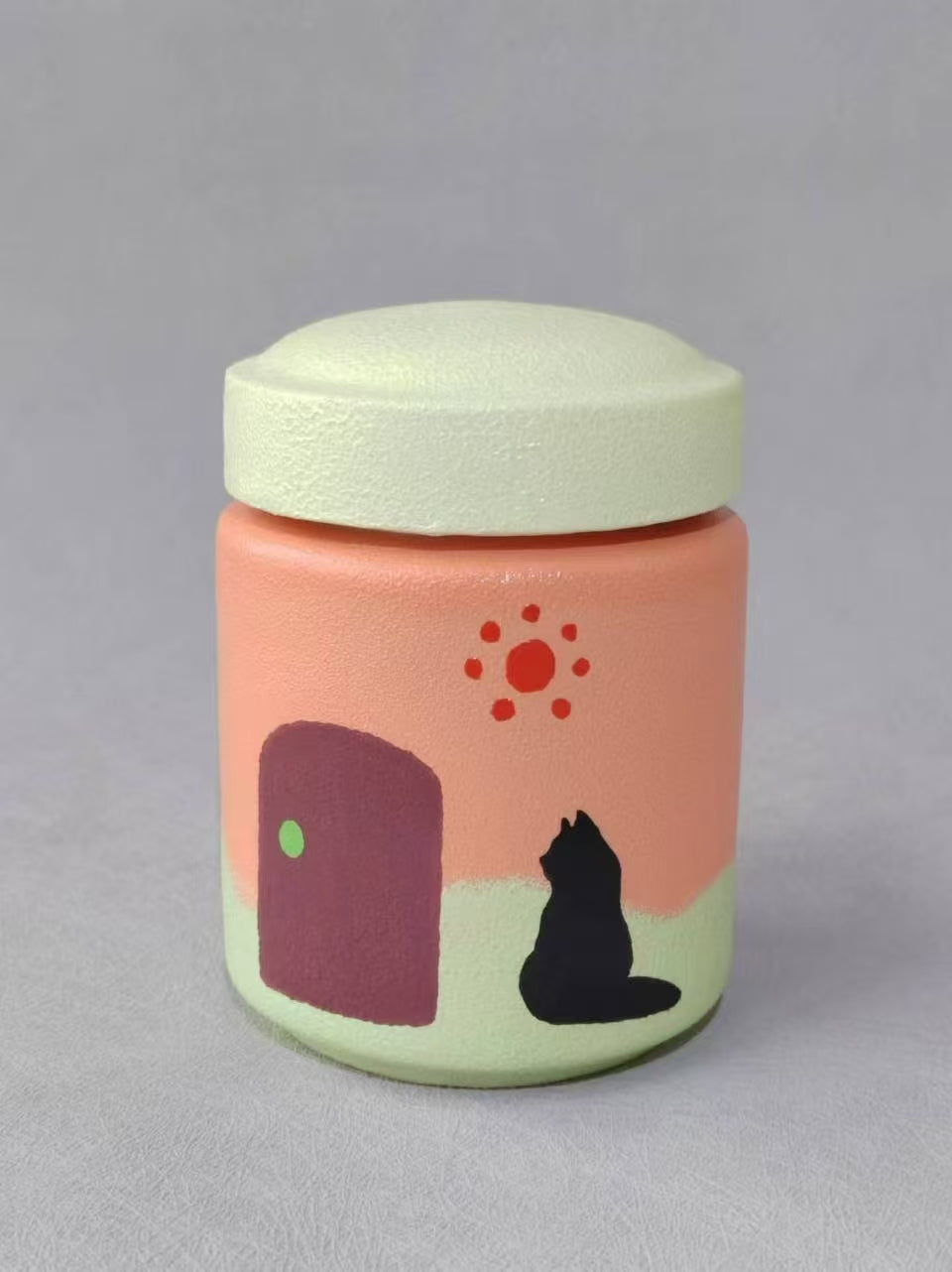 Customized Hand-Painted Ceramic Pet Urn – Unique Pet Souvenirs, Memorial Jar for Beloved Pets