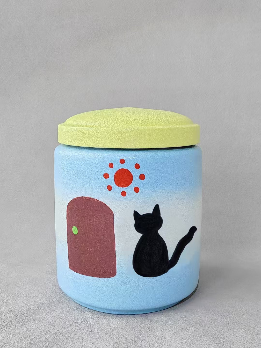 Customized Hand-Painted Ceramic Pet Urn – Unique Pet Souvenirs, Memorial Jar for Beloved Pets