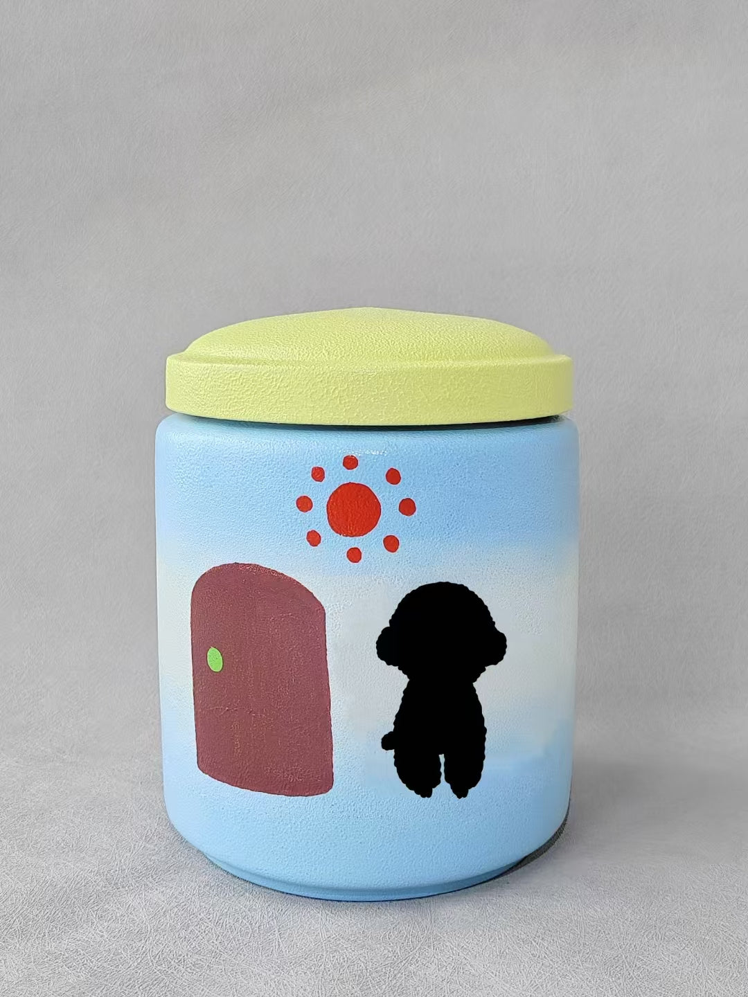 Customized Hand-Painted Ceramic Pet Urn – Unique Pet Souvenirs, Memorial Jar for Beloved Pets
