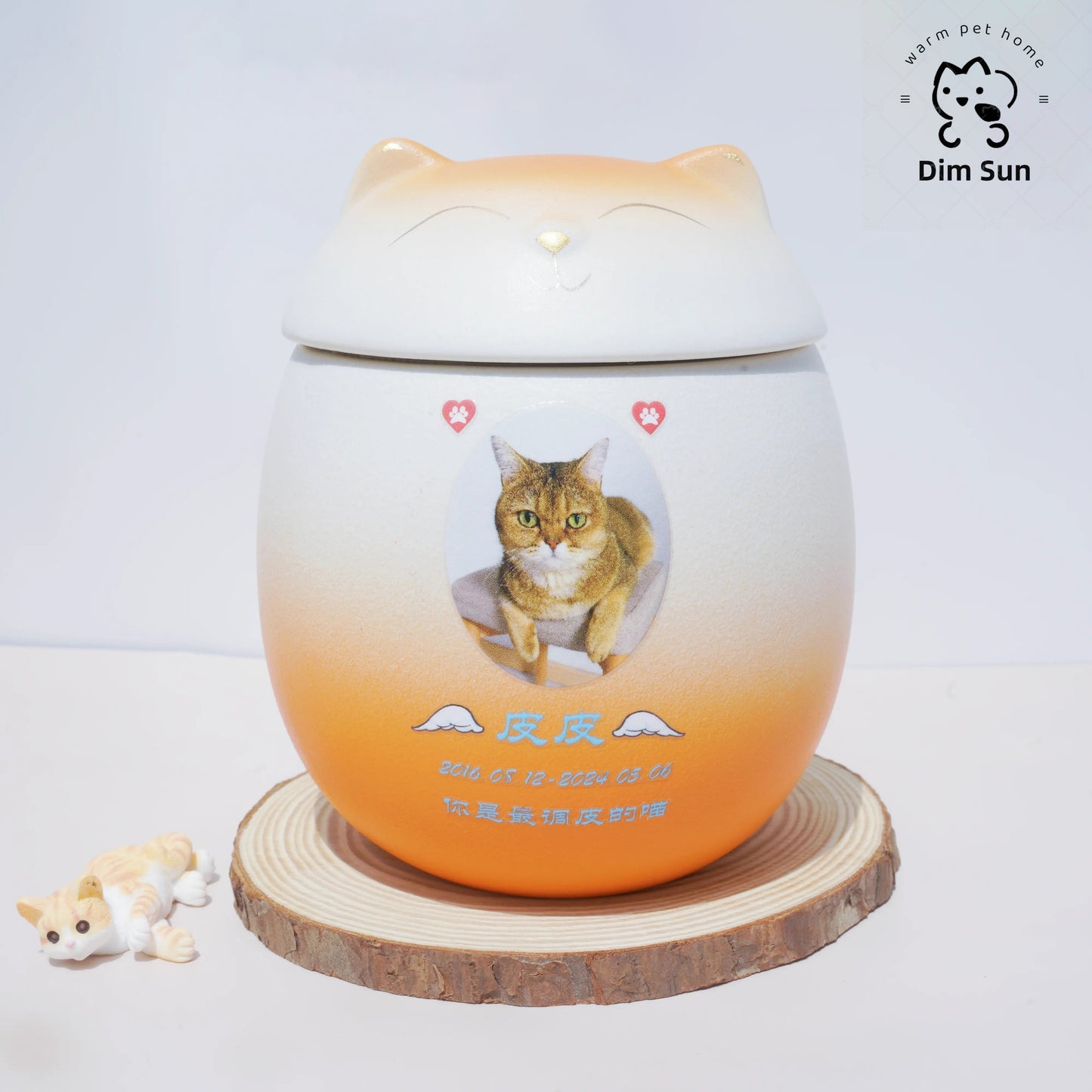 Kitten Cat Dog Puppy Urn Pet Custom Pattern Hand-painted Memorial Funeral Urn Souvenir