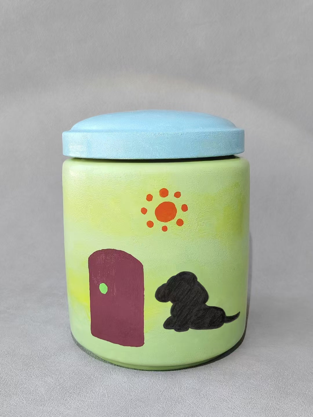 Customized Hand-Painted Ceramic Pet Urn – Unique Pet Souvenirs, Memorial Jar for Beloved Pets