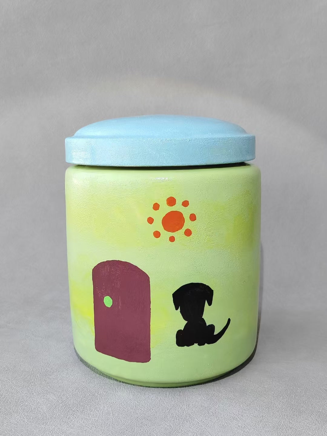 Customized Hand-Painted Ceramic Pet Urn – Unique Pet Souvenirs, Memorial Jar for Beloved Pets