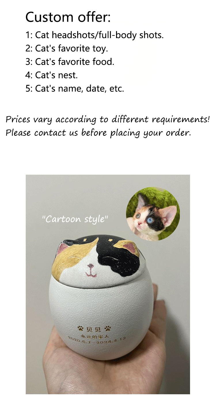 High-end Commemorative Pet Hand Painting Pet Funeral Urn Memorial