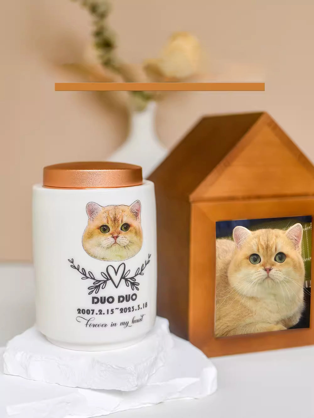 Memorial Pet Kitten Cat Puppy Dog Funeral Urn Souvenir