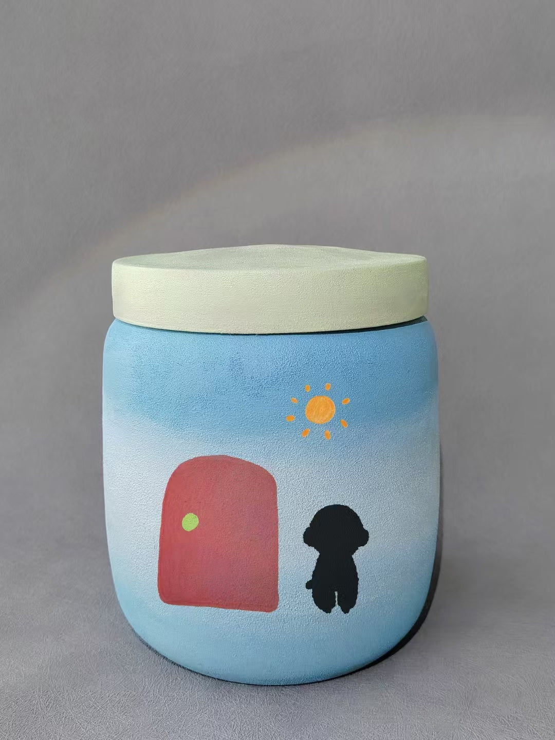 Customized Hand-Painted Ceramic Pet Urn – Unique Pet Souvenirs, Memorial Jar for Beloved Pets