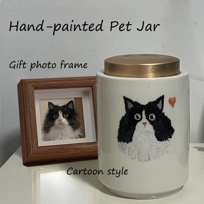 High-end Commemorative Pet Hand Painting Pet Funeral Urn Memorial