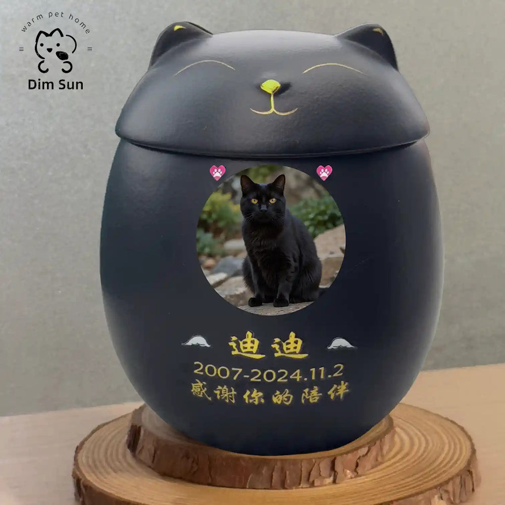 Kitten Cat Dog Puppy Urn Pet Custom Pattern Hand-painted Memorial Funeral Urn Souvenir