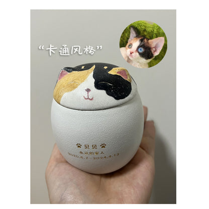 High-end Commemorative Pet Hand Painting Pet Funeral Urn Memorial