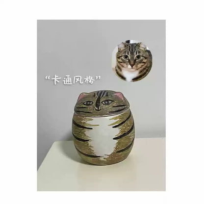 High-end Commemorative Pet Hand Painting Pet Funeral Urn Memorial